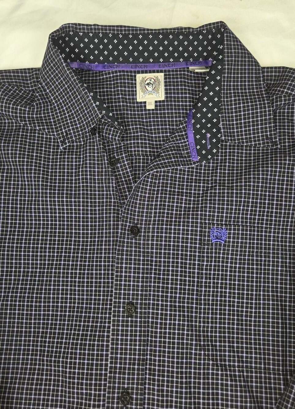Cinch Geometric Western Button Down Shirt Size XL Black Purple
